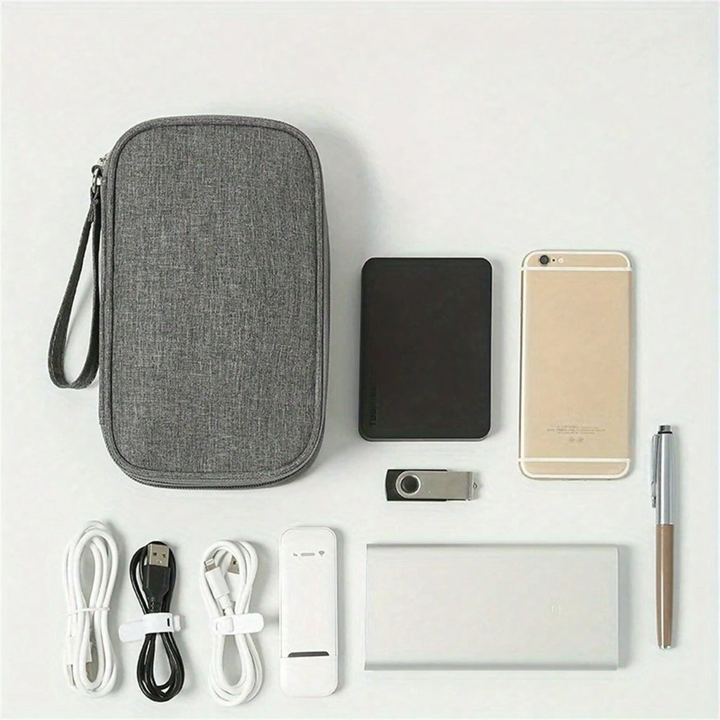 Compact Multi-Functional Travel Data Cable Organizer - Durable Cable, Charger And Accessory Case
