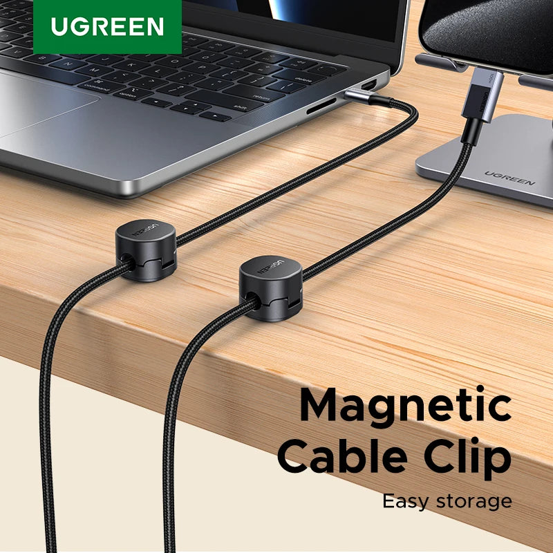 UGREEN Magnetic Cable Organizer Clips for Desk USB Charging Cord Management Holder Wire Ties for Earphone Cable Organizer