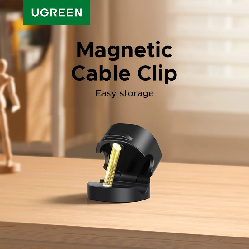 UGREEN Magnetic Cable Organizer Clips for Desk USB Charging Cord Management Holder Wire Ties for Earphone Cable Organizer