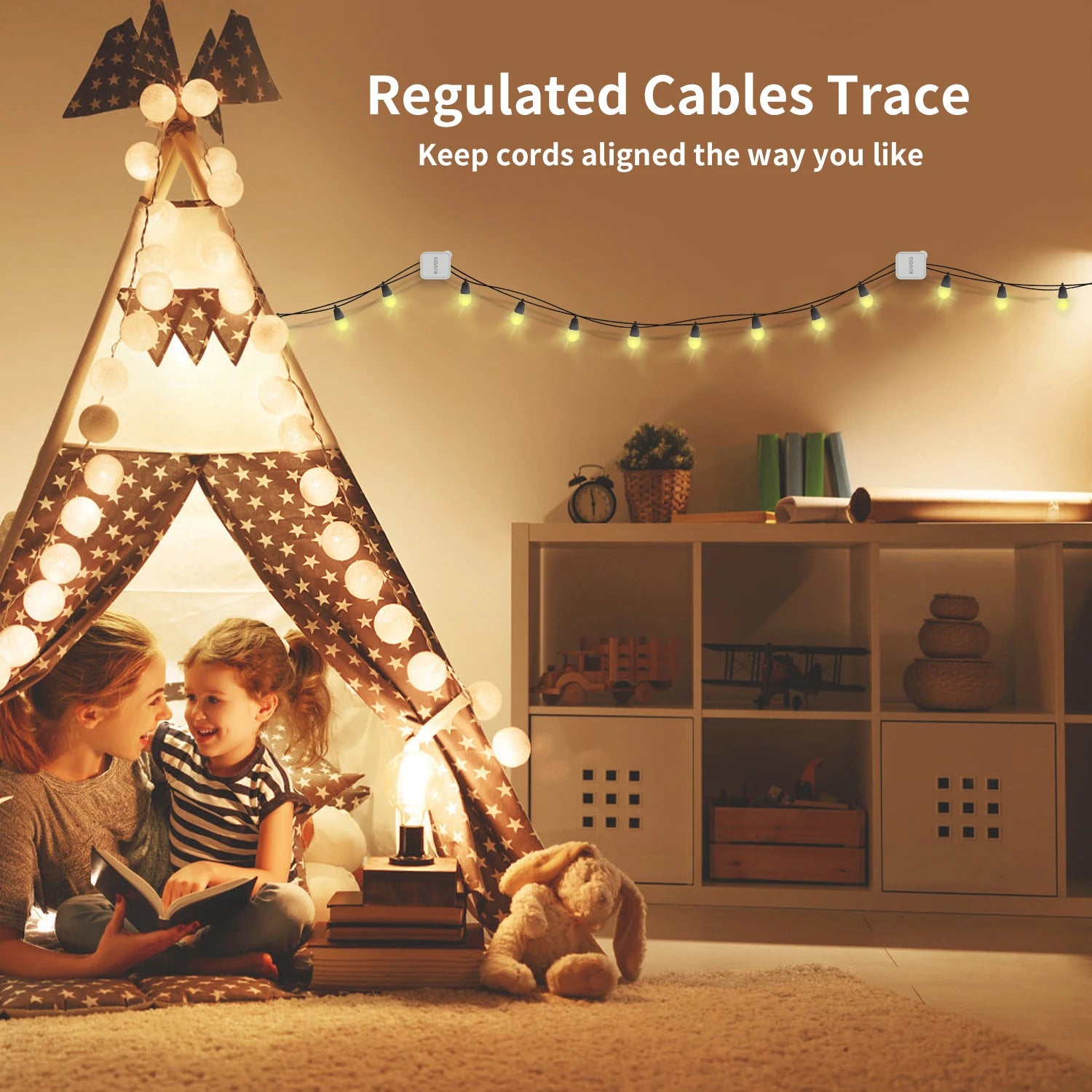 Cord Organizer,Desk Cable Management Clips, Phone Charger Cord Smooth Adjustable，6+1ack